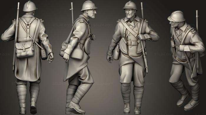 Military figurines (French soldier 2 2, STKW_0323) 3D models for cnc